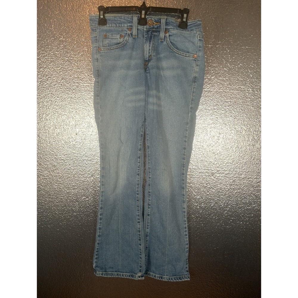 Levis 518 Jeans Womens 1 Boot Cut Super Low Rise Medium Wash Stretch Denim 26x32